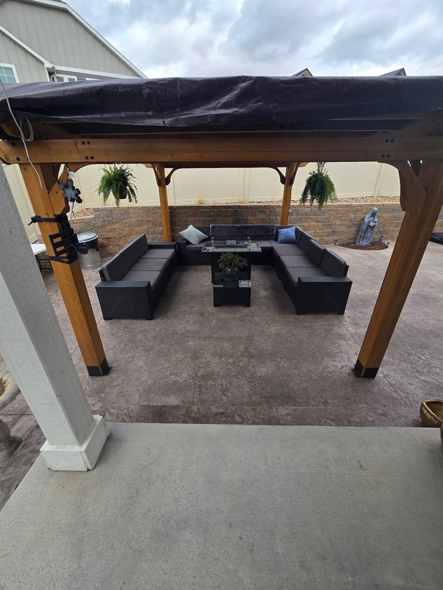 Outdoor Patio Seating Under Pergola — Yardage Outdoor Living