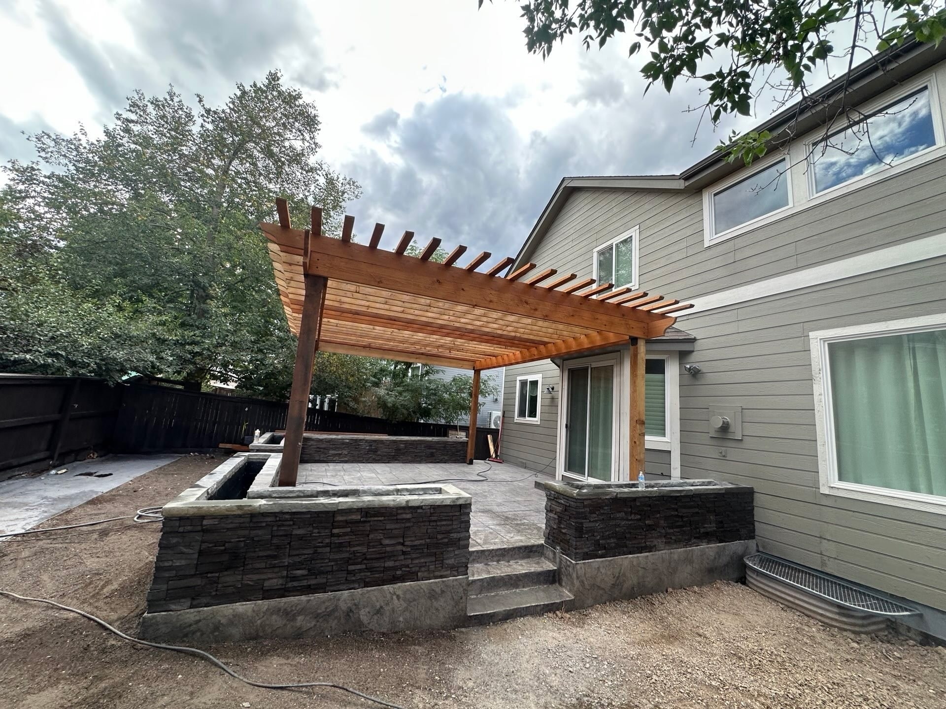 Wooden Pergola Over Patio Area — Yardage Outdoor Living