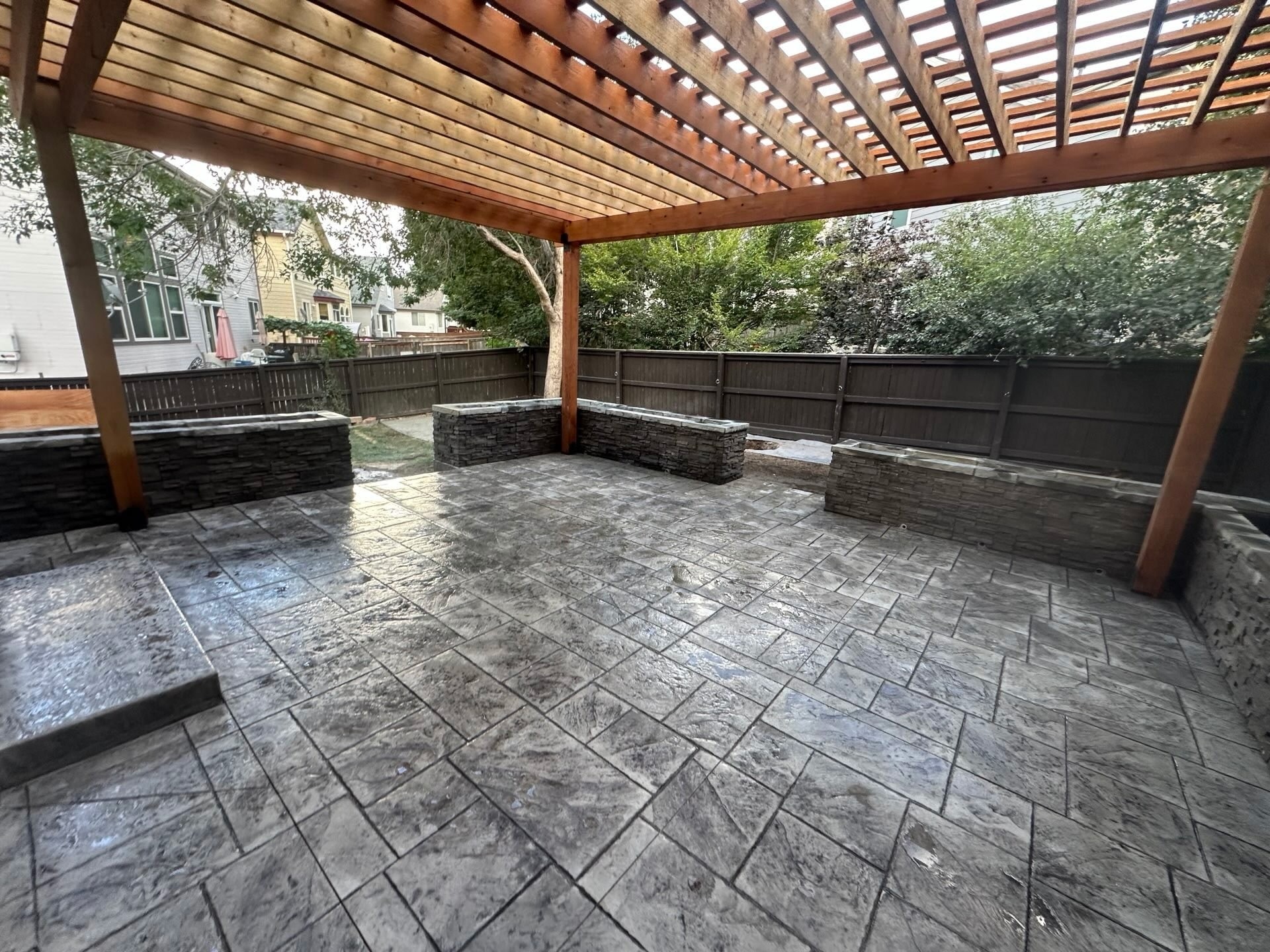 Backyard Patio with Wooden Pergola — Yardage Outdoor Living